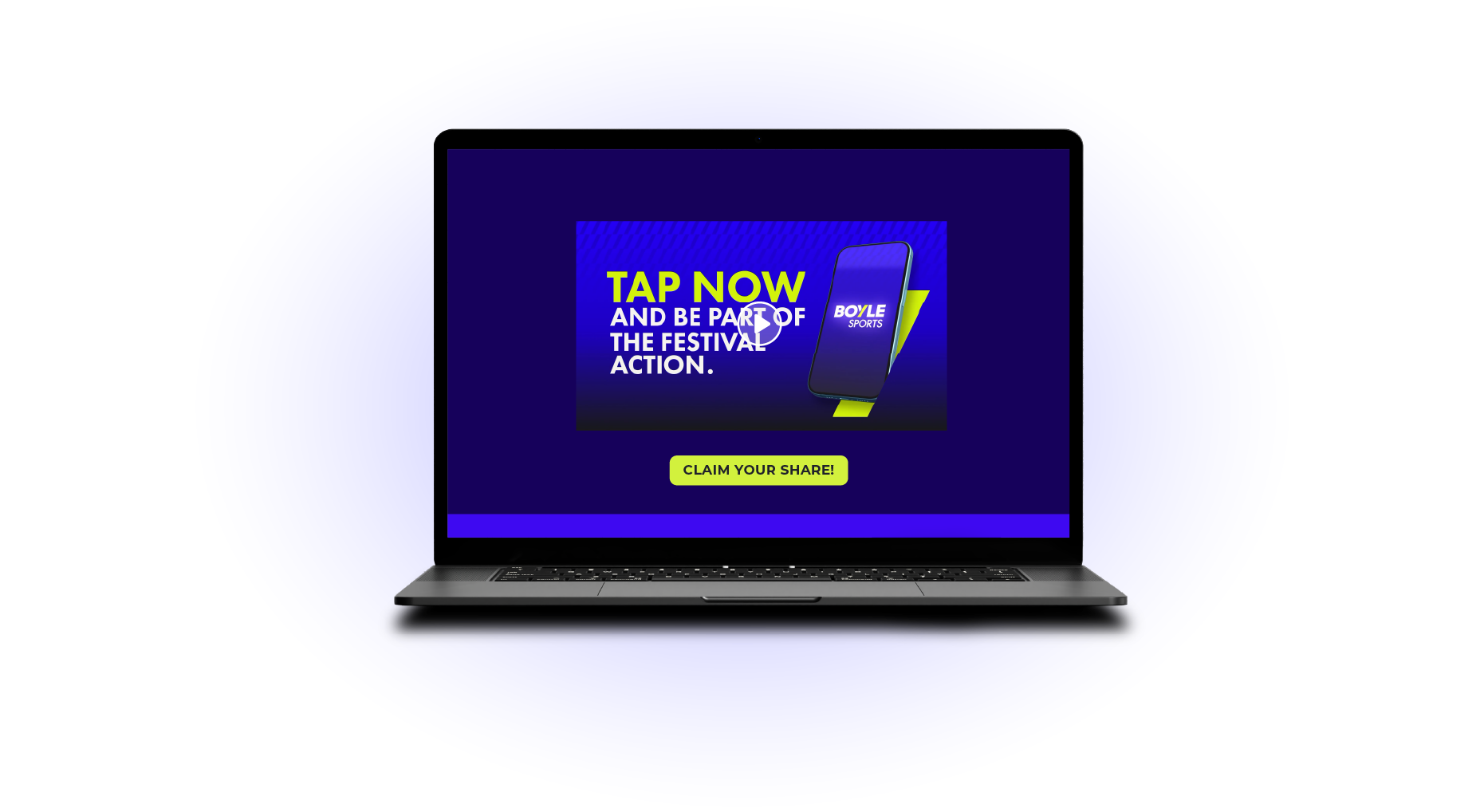 BoyleSports personalised video campaign on a laptop